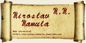 Miroslav Mamula vizit kartica